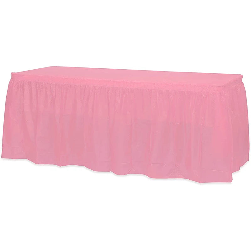 Holaroom jupe de Table jetable en plastique fête 6 couleurs 75x430 cm couverture de Table pour joyeux anniversaire fête mariage Festival décoration