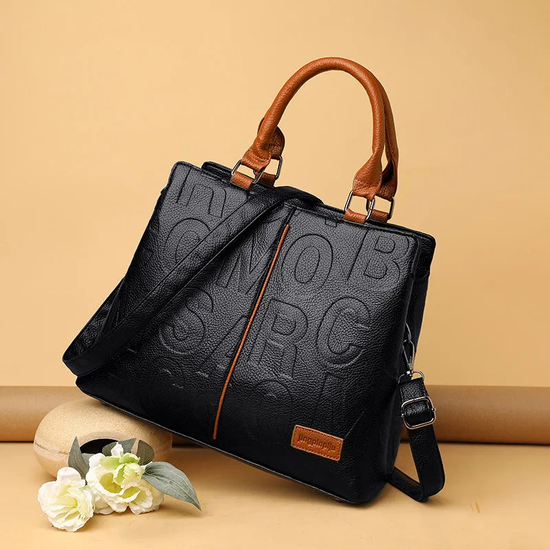 Sacs à bandoulière décontractés en cuir PU pour femmes, sac à main fourre-tout de luxe pour dames, grande capacité, sac initié au voyage