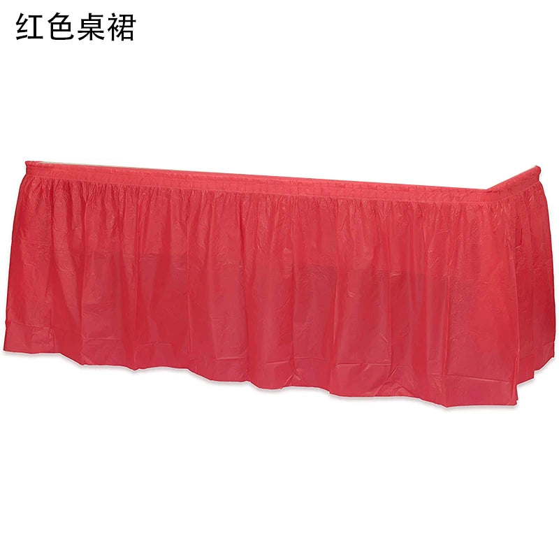 Holaroom jupe de Table jetable en plastique fête 6 couleurs 75x430 cm couverture de Table pour joyeux anniversaire fête mariage Festival décoration