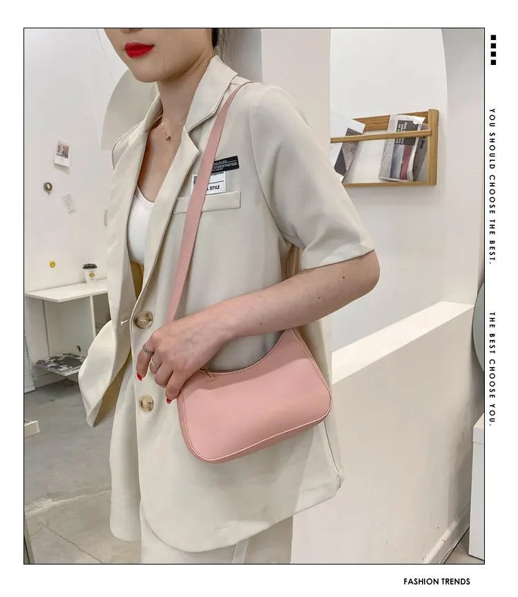 Nouveaux sacs à main de mode pour femmes rétro couleur unie en cuir PU épaule sous les bras sac décontracté femmes Hobos sacs à main sac à main femme