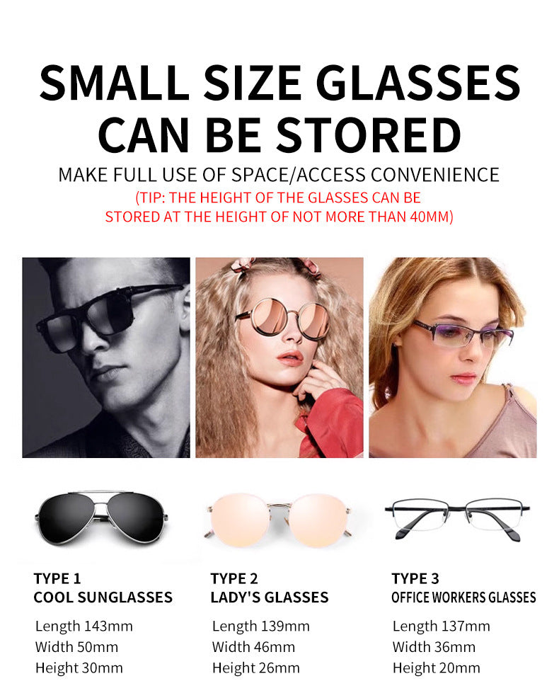 Étui à lunettes pour visière de voiture, ABS de qualité supérieure, flocage intérieur de lunettes de soleil, organisateur, mallette de rangement, boîte de Protection anti-rayures pour lunettes