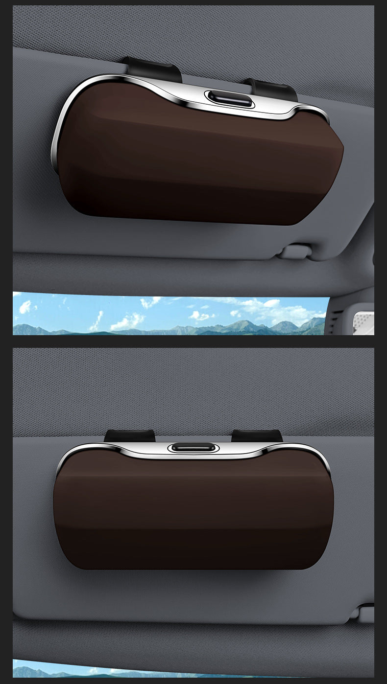 Étui à lunettes pour visière de voiture, ABS de qualité supérieure, flocage intérieur de lunettes de soleil, organisateur, mallette de rangement, boîte de Protection anti-rayures pour lunettes