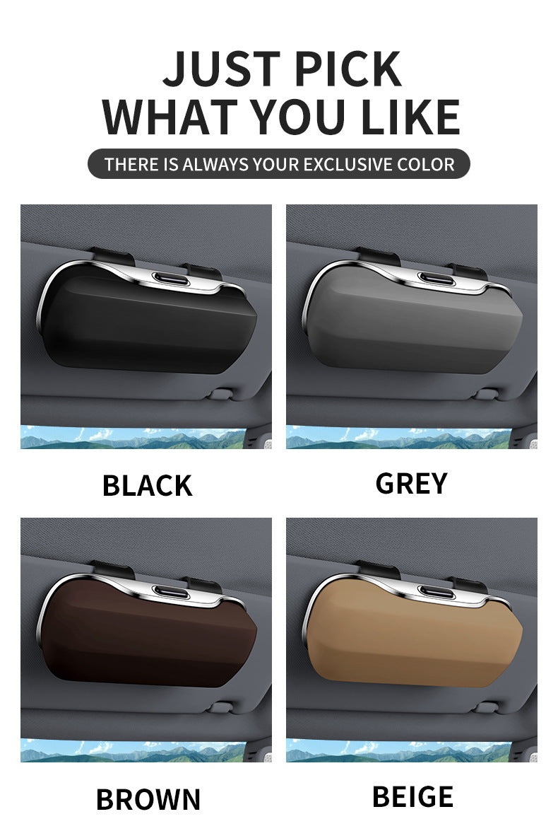Étui à lunettes pour visière de voiture, ABS de qualité supérieure, flocage intérieur de lunettes de soleil, organisateur, mallette de rangement, boîte de Protection anti-rayures pour lunettes