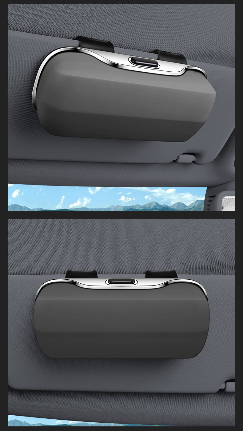 Étui à lunettes pour visière de voiture, ABS de qualité supérieure, flocage intérieur de lunettes de soleil, organisateur, mallette de rangement, boîte de Protection anti-rayures pour lunettes