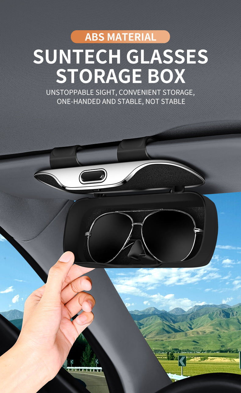 Étui à lunettes pour visière de voiture, ABS de qualité supérieure, flocage intérieur de lunettes de soleil, organisateur, mallette de rangement, boîte de Protection anti-rayures pour lunettes