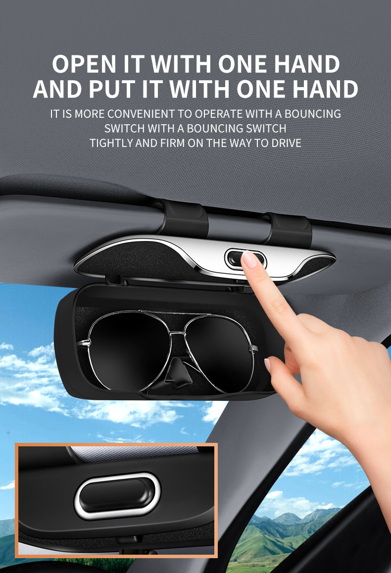 Étui à lunettes pour visière de voiture, ABS de qualité supérieure, flocage intérieur de lunettes de soleil, organisateur, mallette de rangement, boîte de Protection anti-rayures pour lunettes
