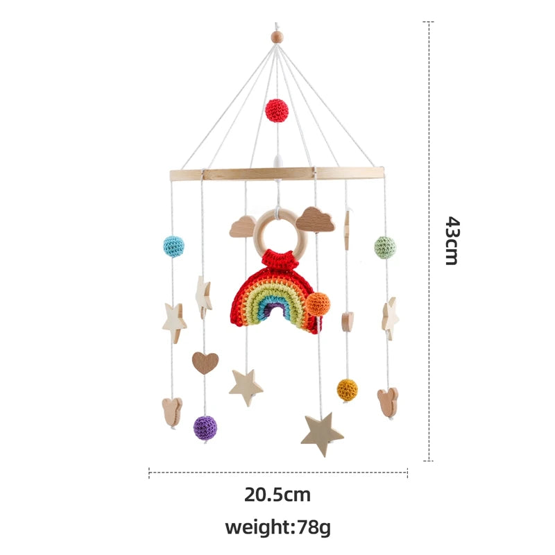 Berceau de bébé lit Mobile cloche hochet jouets en bois Crochet étoiles pendentif lit cloche jouets nouveau-né confort berceau support suspendus jouets cadeaux