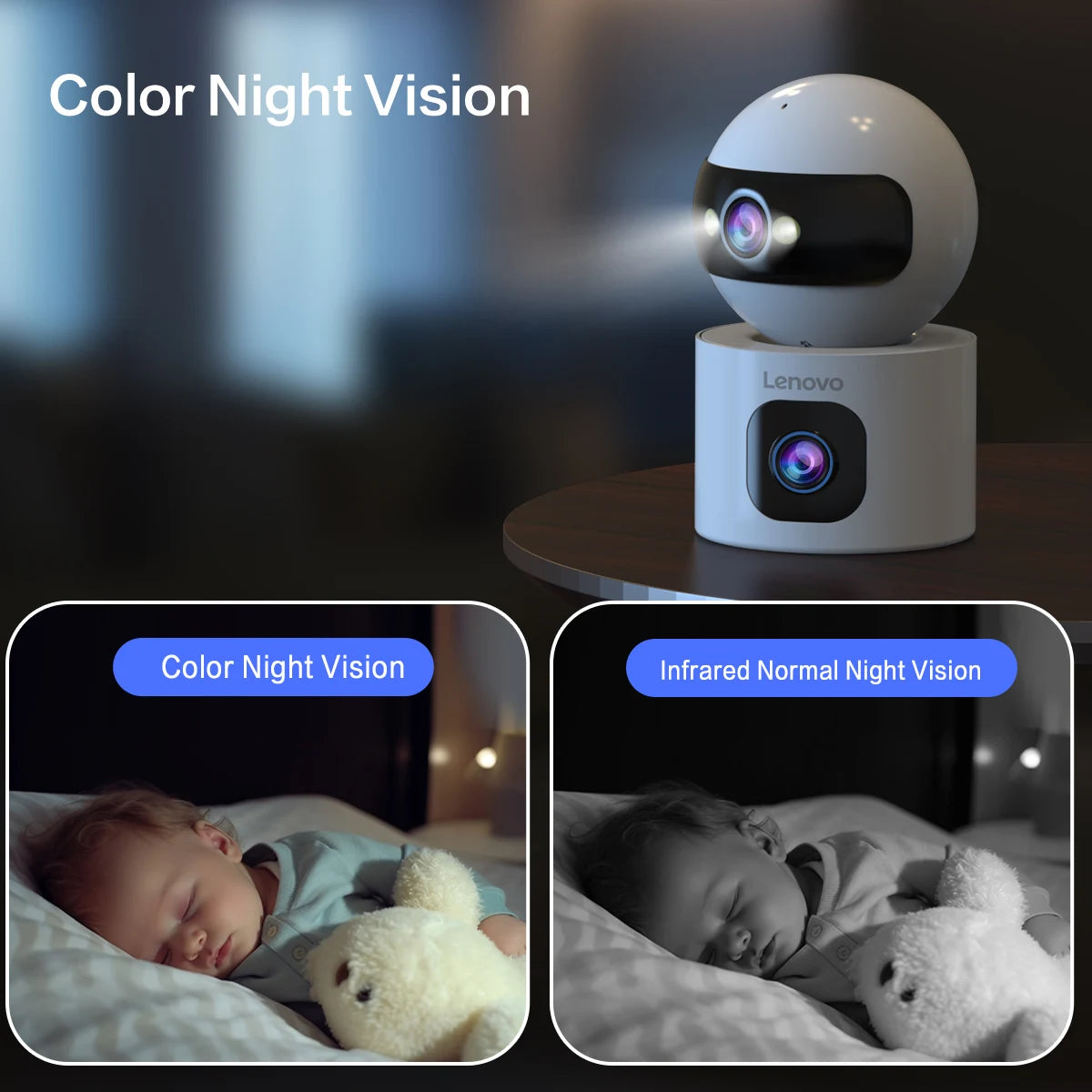 Lenovo-Caméra de surveillance IP sans fil, moniteur de sécurité pour bébé, suivi automatique, caméra de vidéosurveillance intelligente, WiFi 5G, 4K, objectif touriste, maison