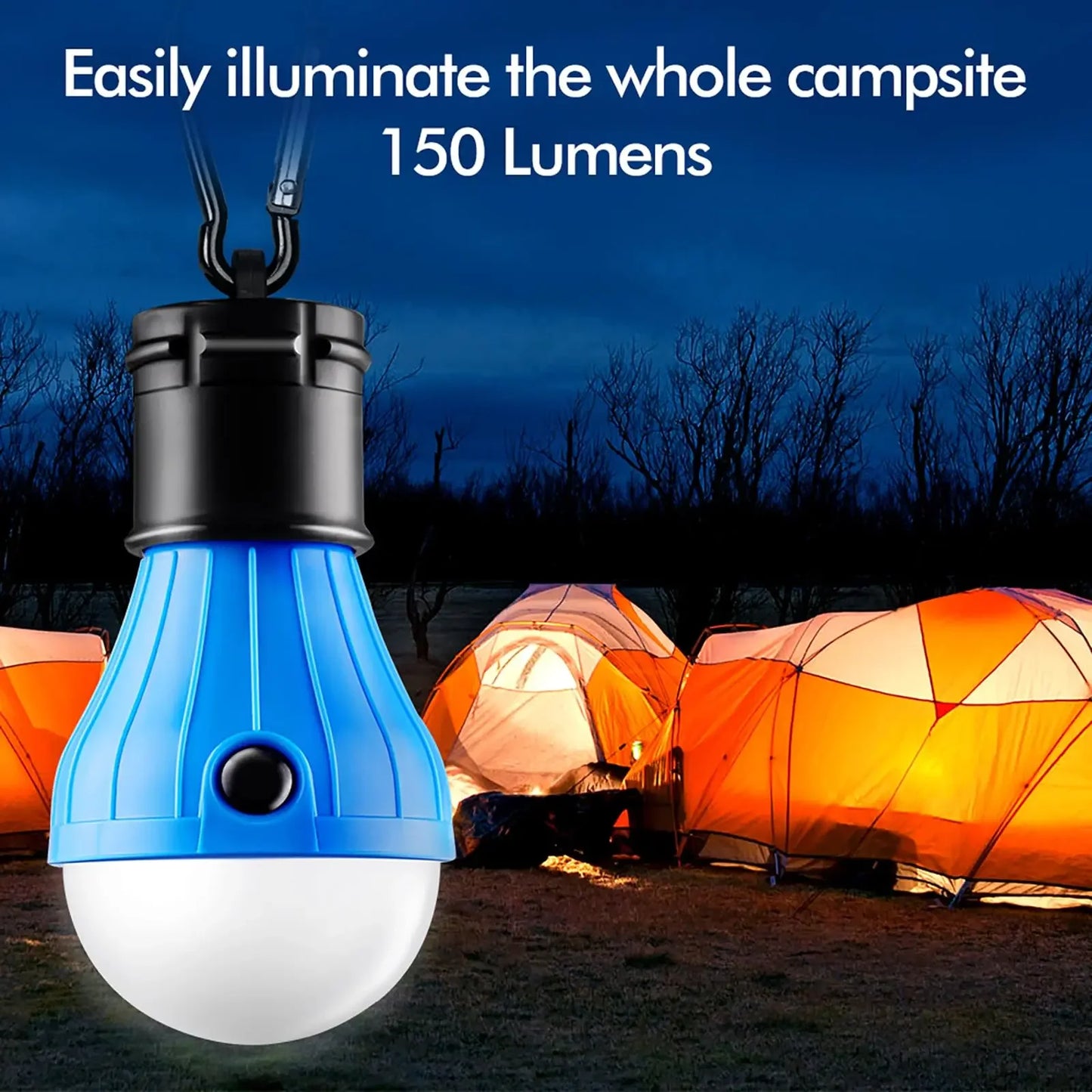 Lampe de tente extérieure Ampoule LED Lampe à crochet portable Lampe de camping adaptée aux sacs à dos extérieurs Voyant d'avertissement de sécurité pour enfants