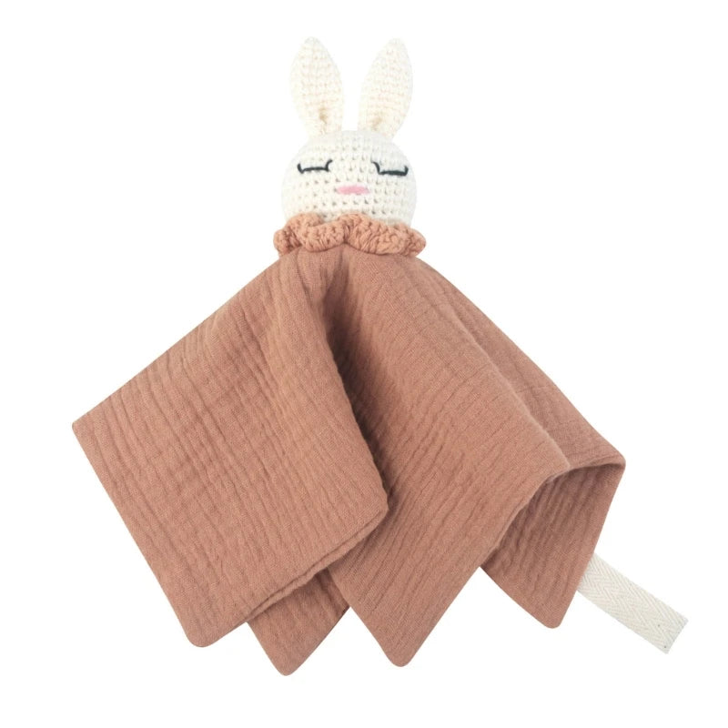 Bébé bébé apaiser serviette réconfortante Crochet lapin rot tissu sommeil apaisant poupée jouet pacifier sucette bavoir pour les