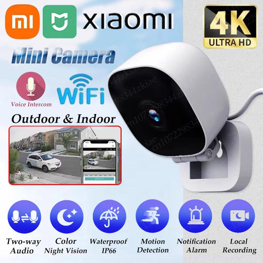 Xiaomi 4K Mini caméra de sécurité couleur Vision nocturne moniteur WiFi IP65 étanche détection de mouvement Surveillance avec Audio bidirectionnel