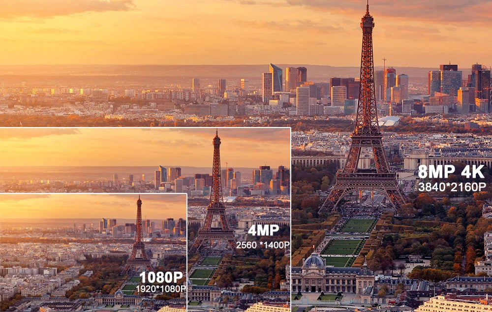 Caméra de Surveillance extérieure IP POE hd 8MP/4K, dispositif de sécurité domestique en métal couleur, avec Vision nocturne et Audio, codec H.265 et protocole Onvif