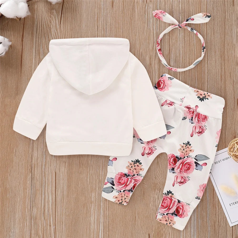 Ensemble de Vêtements à Capuche pour Bébé Fille de 0 à 18 Mois, Haut à Manches sulf, Pantalon, Bandeau de Sauna à Nministériels d Papillon, à la Mode, Automne, 3 Pièces