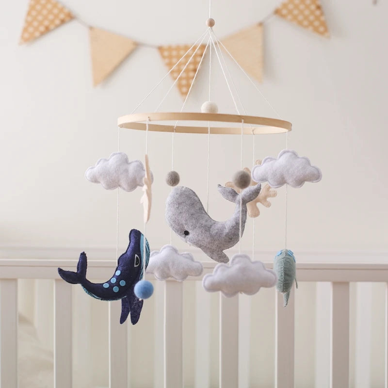 Berceau de bébé lit Mobile cloche hochet jouets en bois Crochet étoiles pendentif lit cloche jouets nouveau-né confort berceau support suspendus jouets cadeaux