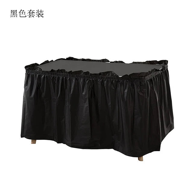 Holaroom jupe de Table jetable en plastique fête 6 couleurs 75x430 cm couverture de Table pour joyeux anniversaire fête mariage Festival décoration