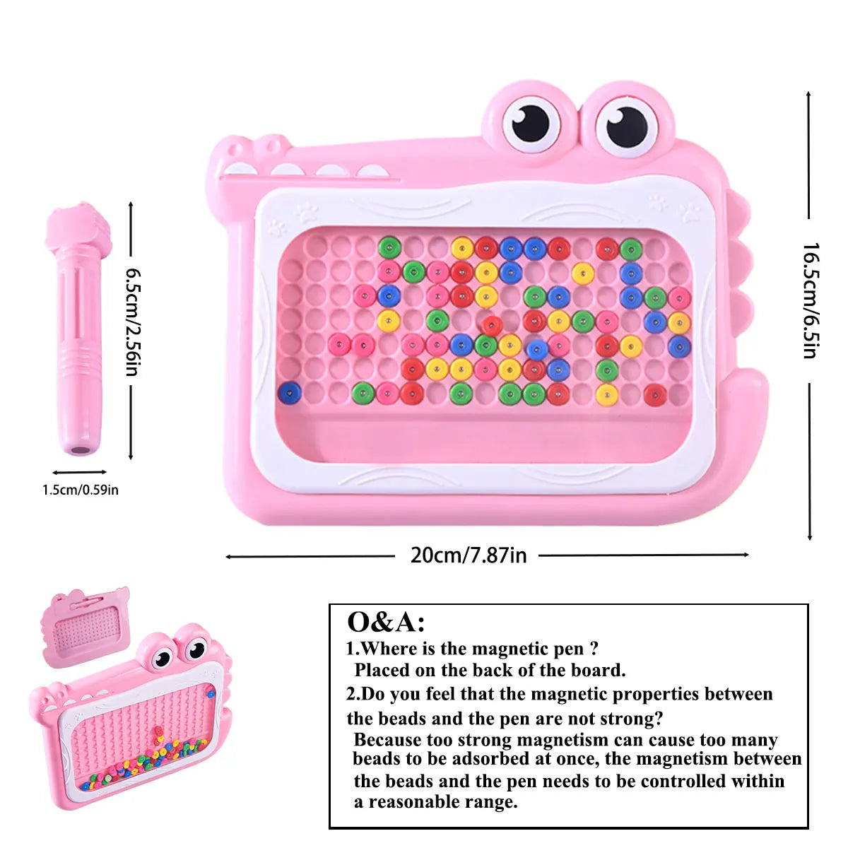 Planche à gribouiller en perles magnétiques pour enfants de 3 à 8 ans, avec stylo Puzzle, jouets de dessin, jeu de Montessori, cadeau éducatif, nouvelle collection