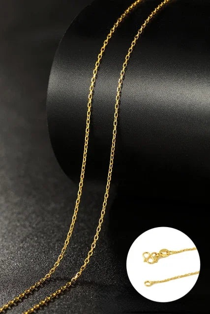Chaîne de collier couleur or 14k pour femmes, boîte, os de serpent/étoilé/chaîne croisée, collier de 18 pouces, bijoux fins, cadeaux
