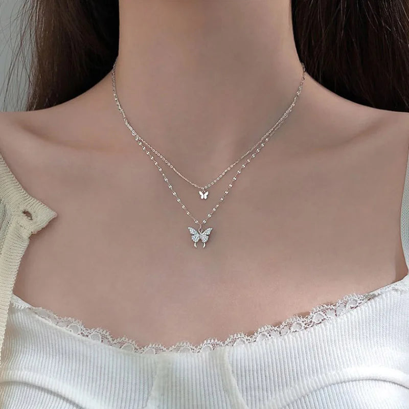 Collier rond à trois couches en argent Sterling 925, chaîne O Simple, pendentif d'amour, cadeau de fête pour femmes, bijoux fins exquis, nouvelle collection