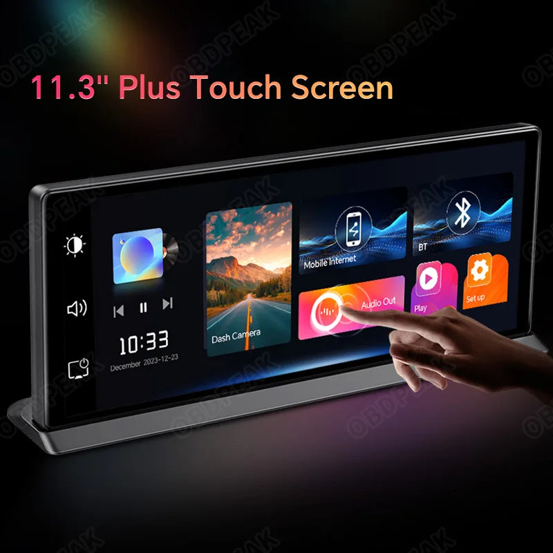 Caméra de tableau de bord sans fil pour voiture, K2 Pro, DVR 4K, Carplay, Android Auto, écran AI, enregistreur vidéo Len pour touristes, navigation GPS, tableau Prada, 11.3 pouces