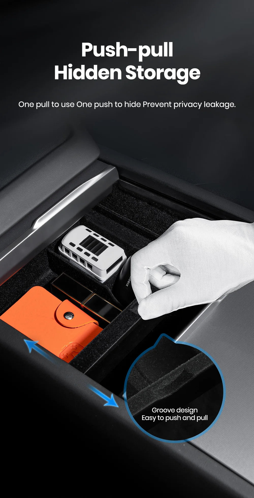 Accoudoir central caché, boîte de rangement, support de verre, organisateur de Console, accessoires pour Tesla modèle 3 Highland 2025 modèle Y 2021 – 2025