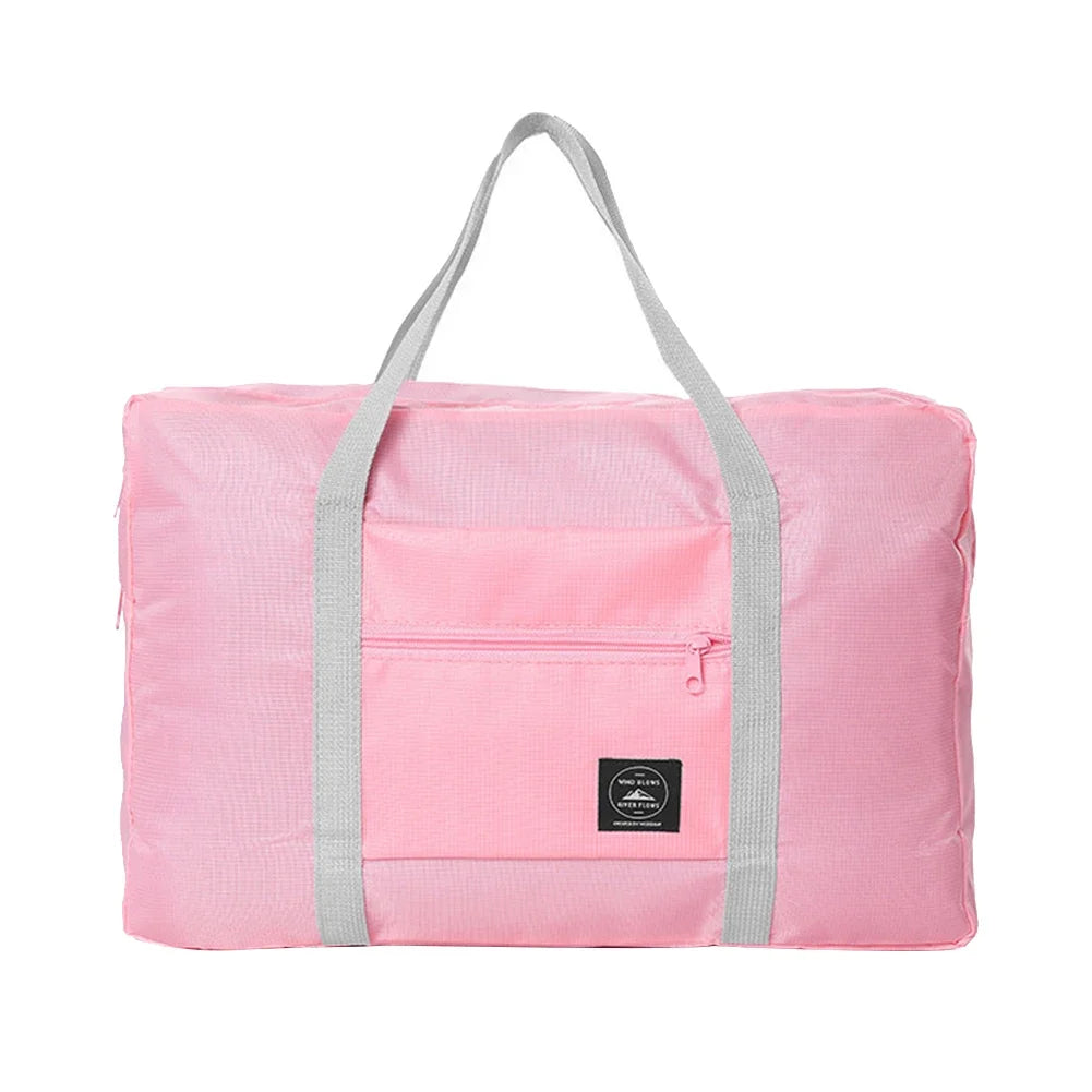 Sac de voyage pliant imperméable de couleur unie, sac à bagages léger de grande capacité