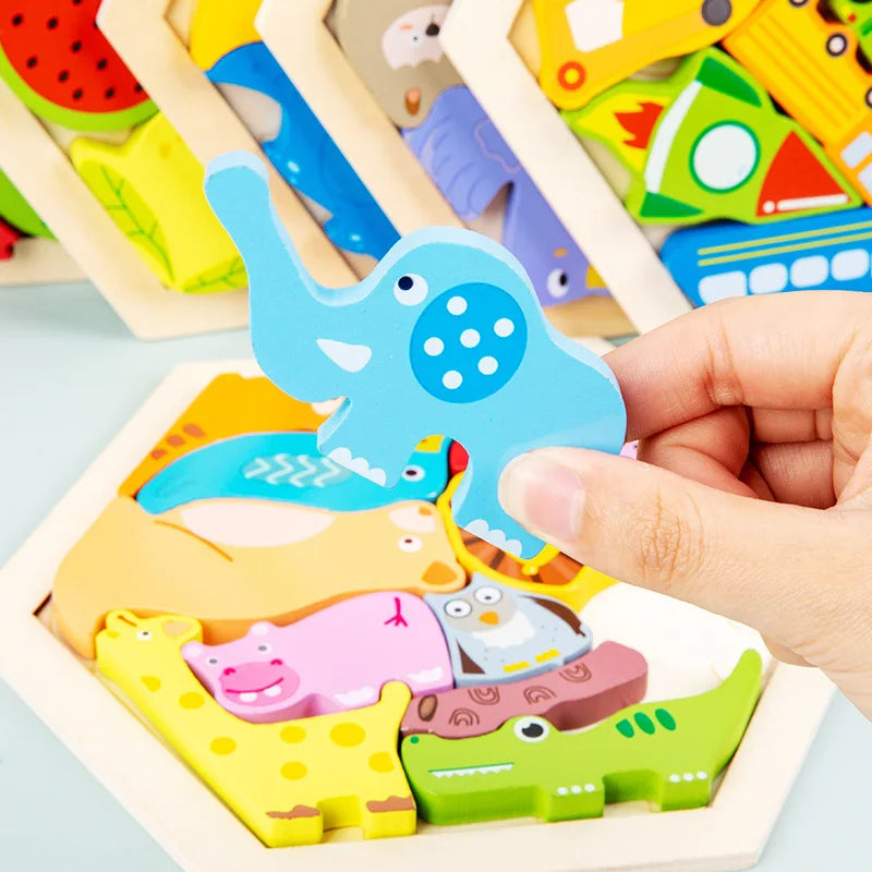 Jouet pour bébé Puzzle en bois Puzzle 3D créatif pour le développement de l'intelligence des enfants Ealy jouet éducatif pour les enfants
