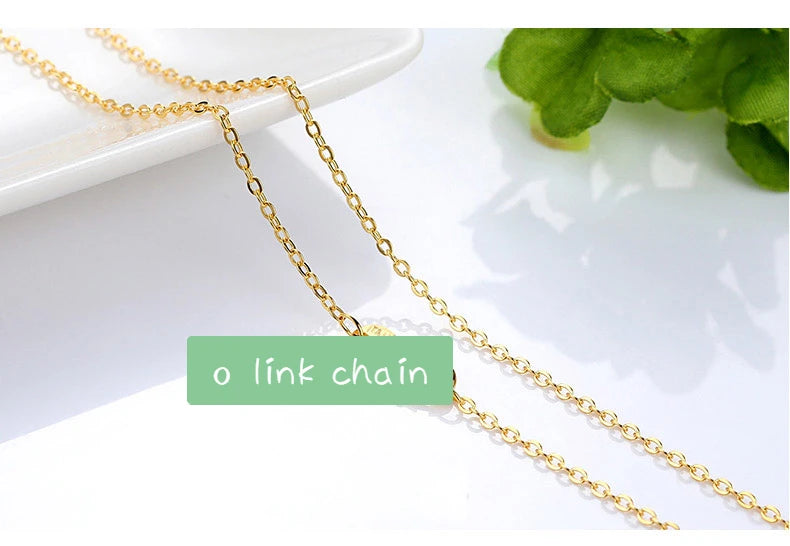 Chaîne de collier couleur or 14k pour femmes, boîte, os de serpent/étoilé/chaîne croisée, collier de 18 pouces, bijoux fins, cadeaux