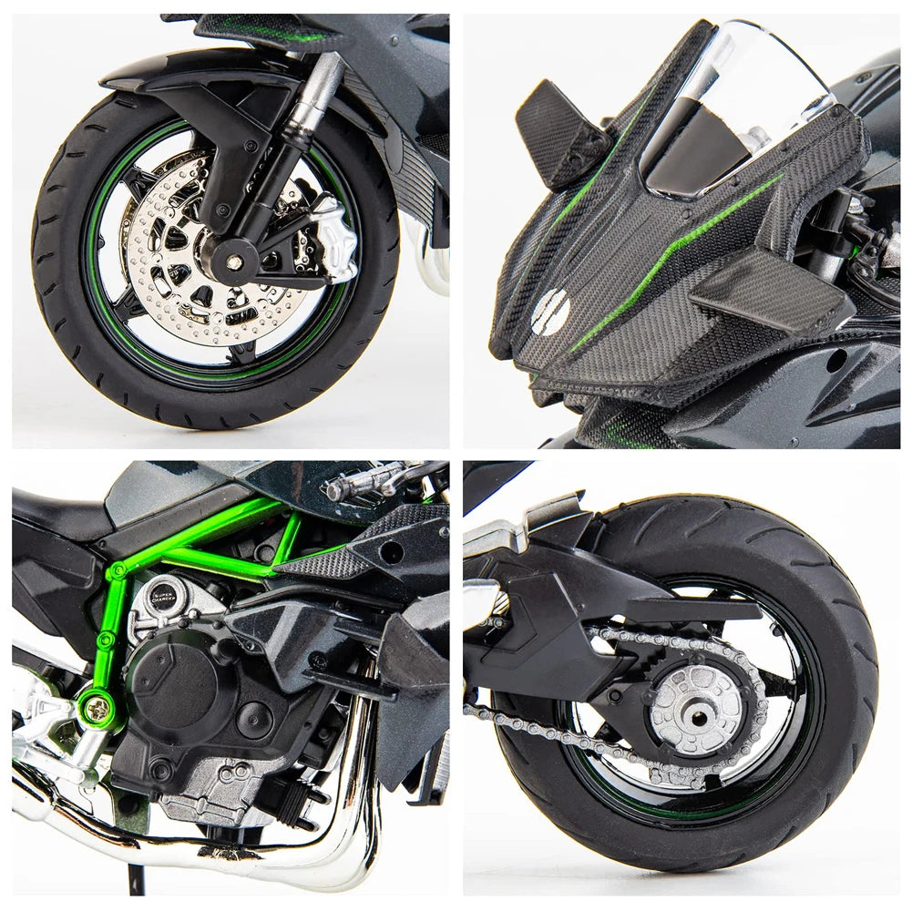 Collection de véhicules tout-terrain en plastique pour enfants, jouet modèle de bureau, moto moulée sous pression, simulation portable, décoration de voiture, maison, 1:18