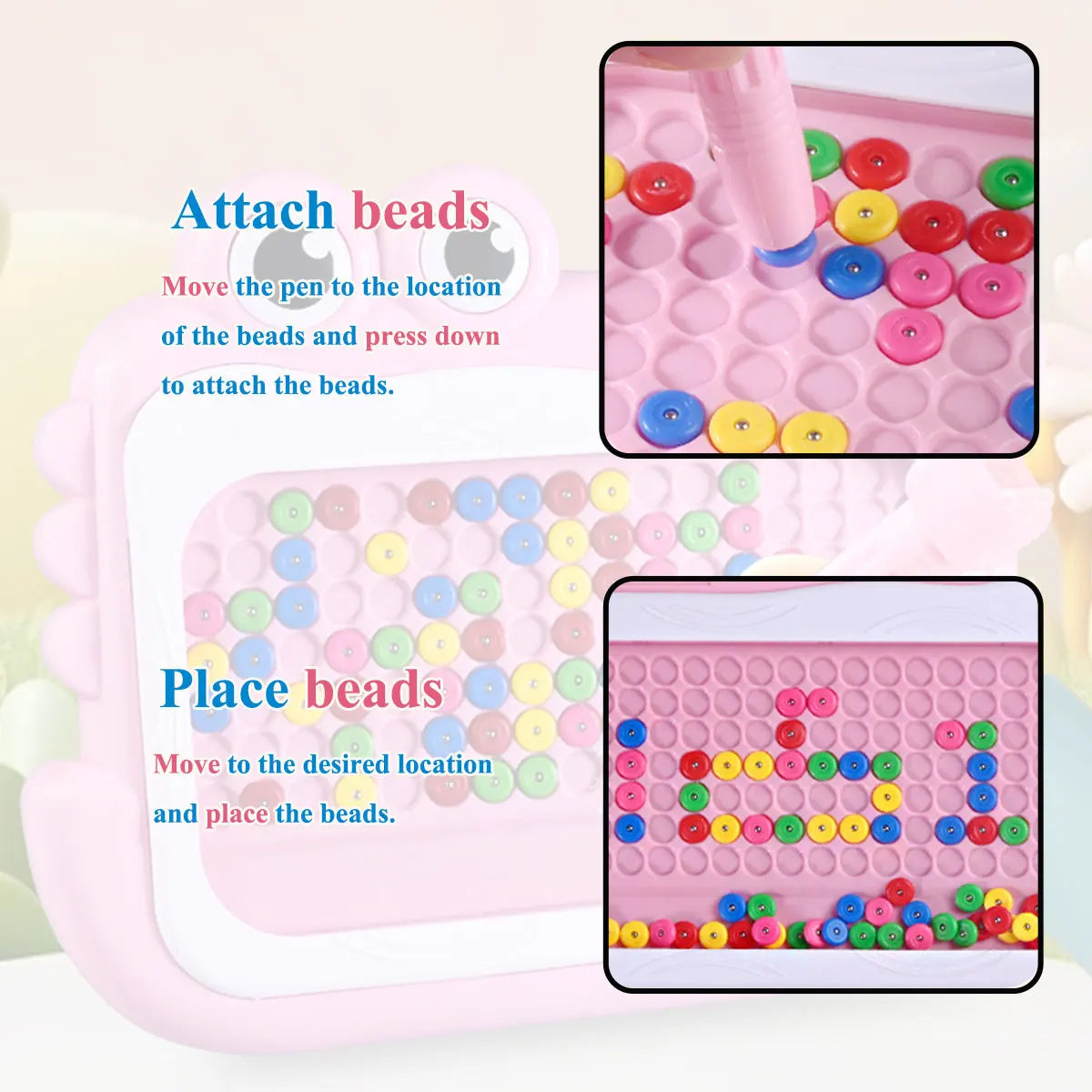 Planche à gribouiller en perles magnétiques pour enfants de 3 à 8 ans, avec stylo Puzzle, jouets de dessin, jeu de Montessori, cadeau éducatif, nouvelle collection