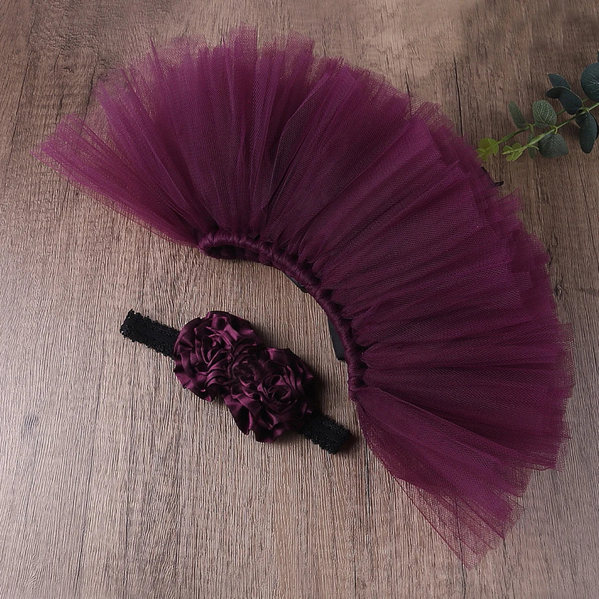 Ylsteed – tenues de photographie pour nouveau-né fille, jupe Tutu faite à la main avec bandeau fleuri, vêtements de princesse, accessoires Photo pour bébé fille