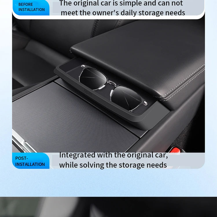 Boîte de rangement d'accoudoir Central pour Tesla modèle Y/3/3, étui de rangement pour lunettes de voiture Highland, accessoire multifonctionnel pour téléphone, nouveauté 2024