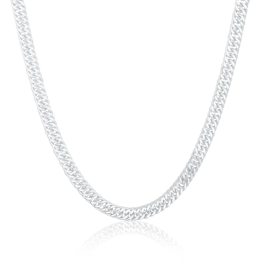 Chaîne fine de 6MM de largeur, colliers en argent Sterling 925 pour femmes et hommes, bijoux à la mode, cadeau de fête de mariage et de vacances, 50-60cm