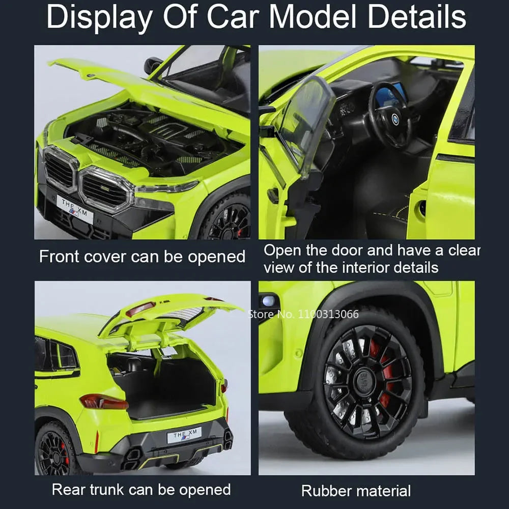 1/24 les modèles de voitures en alliage XM jouet moulé sous pression véhicules tout-terrain avec son léger fonction de traction SUV voiture jouets pour enfants garçons cadeaux
