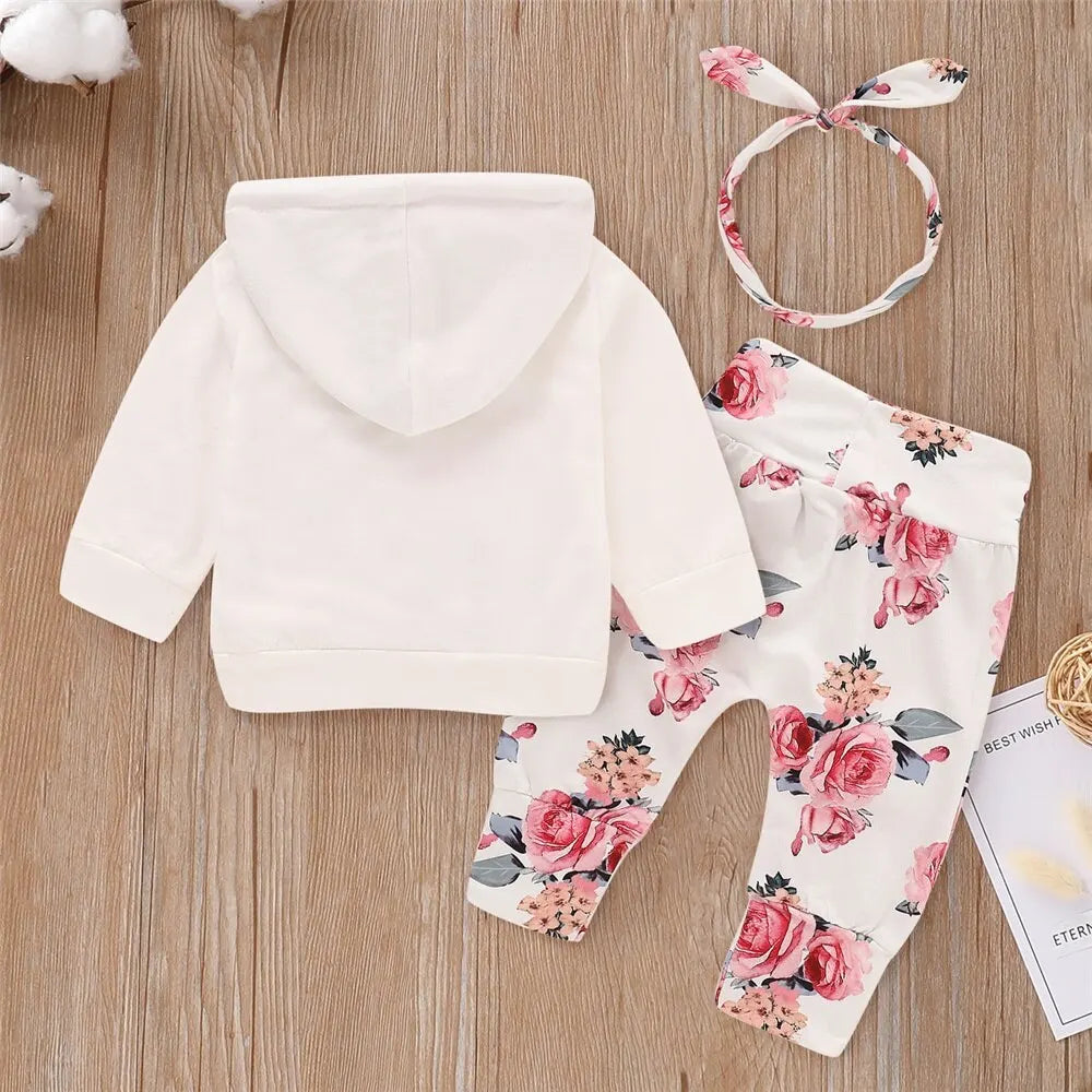 Ensemble de Vêtements à Capuche pour Bébé Fille de 0 à 18 Mois, Haut à Manches sulf, Pantalon, Bandeau de Sauna à Nministériels d Papillon, à la Mode, Automne, 3 Pièces