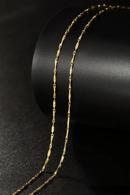 Chaîne de collier couleur or 14k pour femmes, boîte, os de serpent/étoilé/chaîne croisée, collier de 18 pouces, bijoux fins, cadeaux