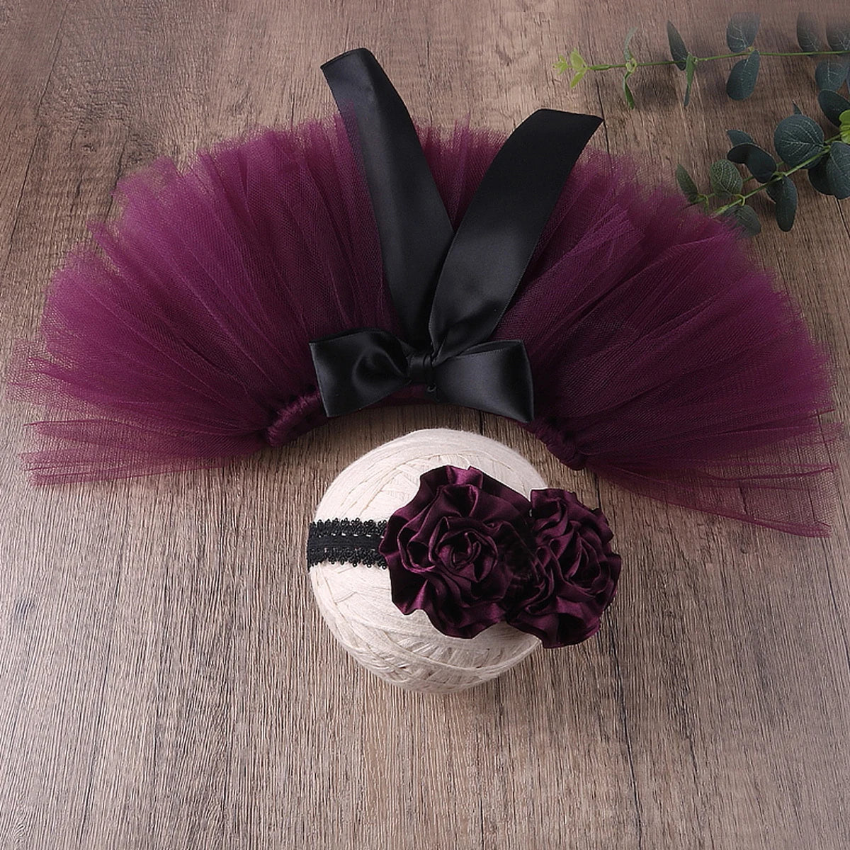 Ylsteed – tenues de photographie pour nouveau-né fille, jupe Tutu faite à la main avec bandeau fleuri, vêtements de princesse, accessoires Photo pour bébé fille