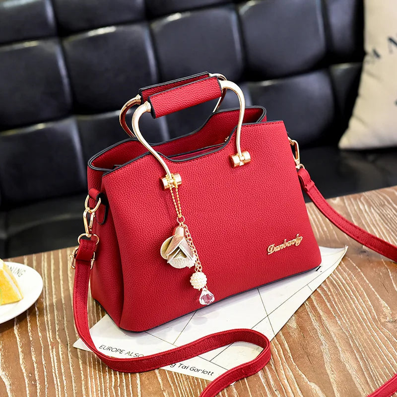Sacs à poignée de luxe pour femmes, sac à bandoulière pendentif en cuir PU, sacoche de grande capacité, sacs pour maman d'âge moyen, fourre-tout