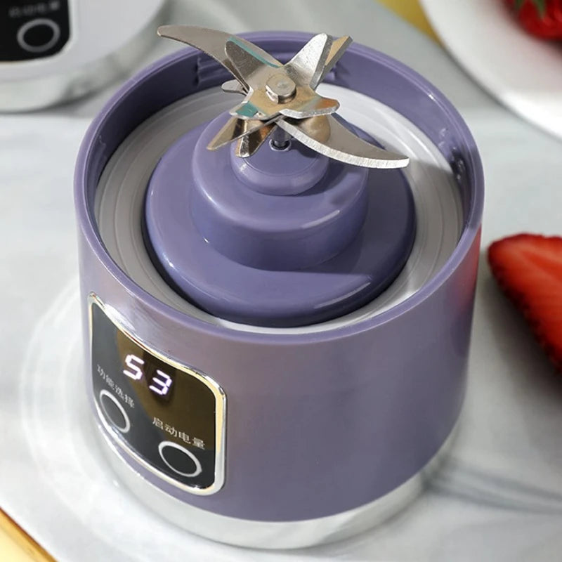 Mélangeur domestique Portable, presse-agrumes électrique concassé, avec 3 vitesses, grande capacité de 450ML, tasse de jus à affichage numérique
