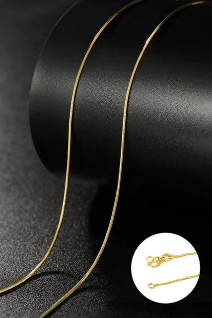 Chaîne de collier couleur or 14k pour femmes, boîte, os de serpent/étoilé/chaîne croisée, collier de 18 pouces, bijoux fins, cadeaux