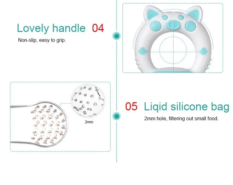 3 en 1 sac nouveau-né bébé aliments frais mangeoire Silicone anneau de dentition jouet mangeoire à fruits sucette formation manger fruits meulage bâton mignon