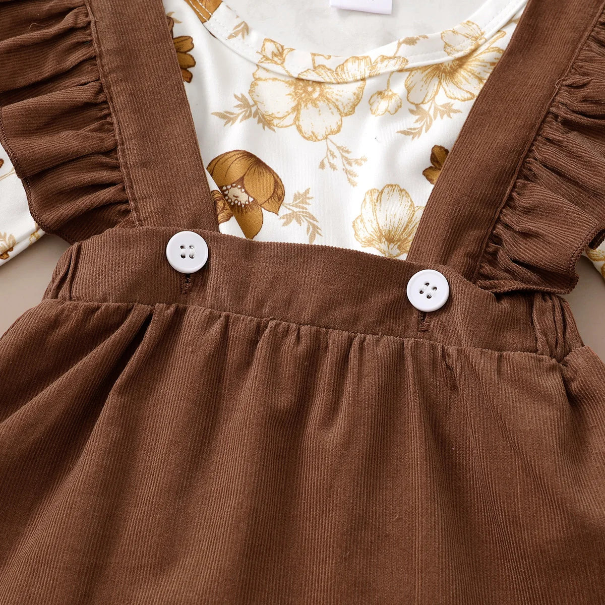 Ensemble de vêtements 3 pièces pour nouveau-né fille, haut floral à manches longues, jupe à bretelles, vêtements de sauna, mode printemps et automne, 0 à 12 mois, 03 tenue