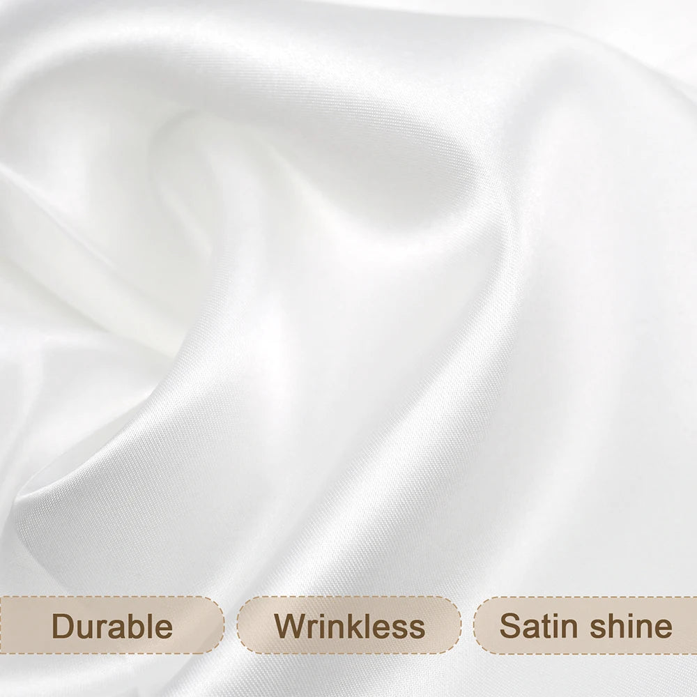 Nappe rectangulaire en Satin pour mariage, blanc et noir, pour fête d'anniversaire, événements, Banquet, décoration de dîner à domicile