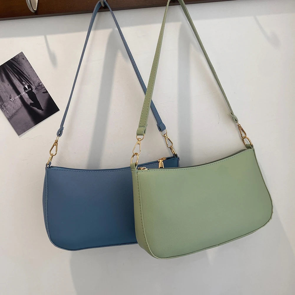 Nouveaux sacs à main de mode pour femmes rétro couleur unie en cuir PU épaule sous les bras sac décontracté femmes Hobos sacs à main sac à main femme