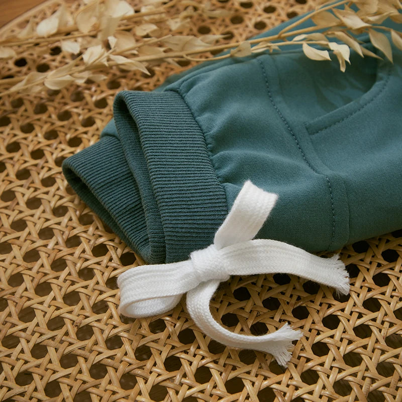 Survêtement d'hiver 2 pièces pour bébé, tenues pour garçons en bas âge, couleur contrastée, sweat-shirt à manches longues, hauts et pantalons longs, ensemble de vêtements pour tout-petits