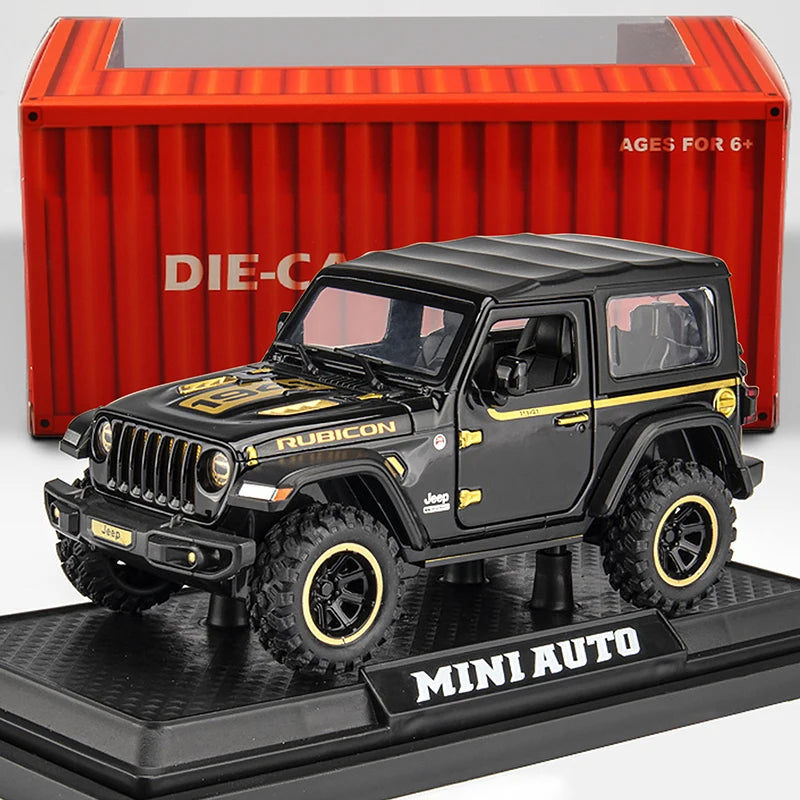 Tout-terrain 7 portes pour modèle de voiture jouet Wrangler moulé sous pression, véhicule en alliage métallique à l'échelle 1/32 pour enfants garçons filles adultes, portes ouvertes, légères