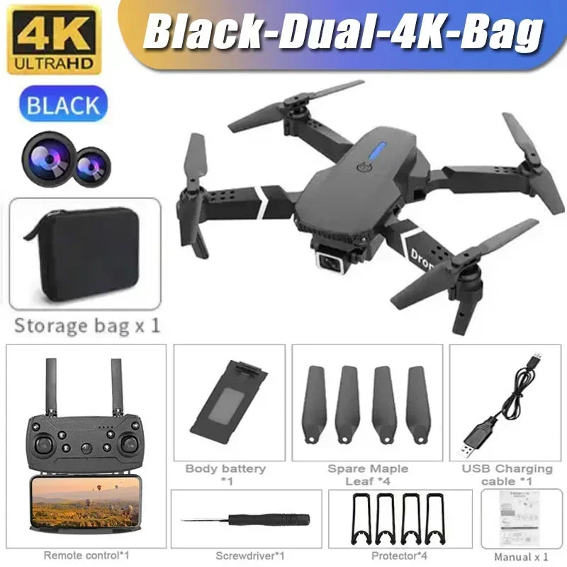 2025 E88 professionnel grand Angle RC Dron HD 4K Mode caméra pliable hélicoptère avion quadrirotor Drone enfant cadeau jouets 