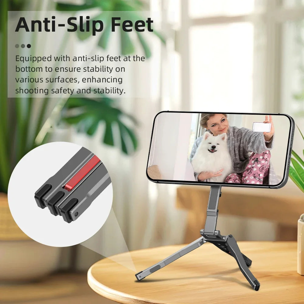 Flymile trépied perche à Selfie magnétique pour Magsafe iPhone 16 15 14 13 12 Pro Max téléphone Samsung trépied de bureau pliable trous de 1/4 pouces