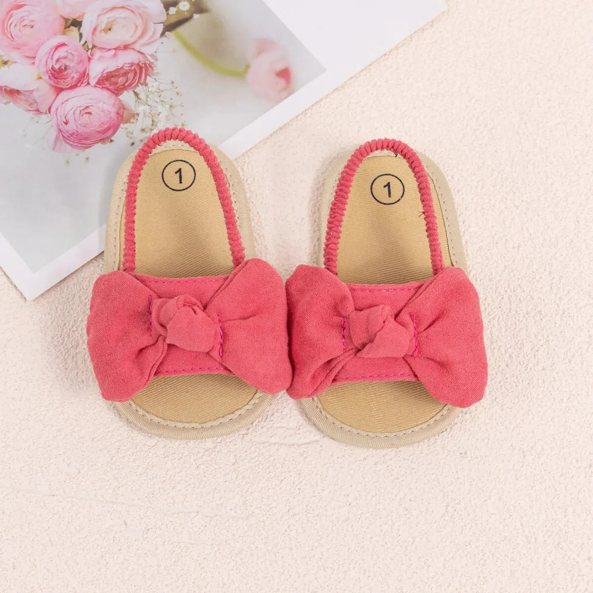 Été bébé filles sandales mode nœud semelle souple chaussures décontractées coton confortable enfant en bas âge chaussures plage bébé sandales 0-18 mois
