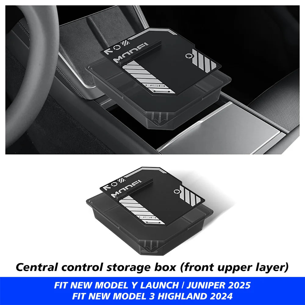 Boîte de rangement pour Console centrale Tesla, nouveau modèle Y 2025, lancement Juniper modèle 3 Highland 2024, boîte d'accoudoir, coussinet supérieur et inférieur en Silicone