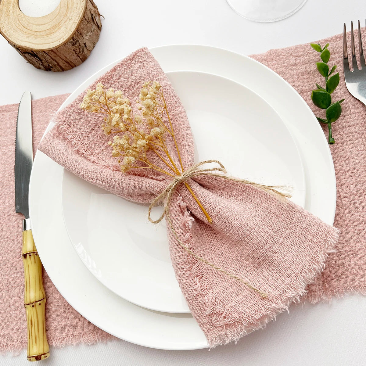 10 pièces 32x32 cm vente en gros gaze de terre cuite serviette en coton serviette de thé réutilisable fête de mariage décor de Table de noël rétro bavures serviette